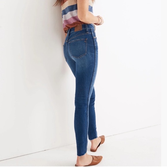 Madewell Denim - Madewell 10 High-Rise‎ Skinny Jeans Blue Button Fly Distressed J7914 Womens 28